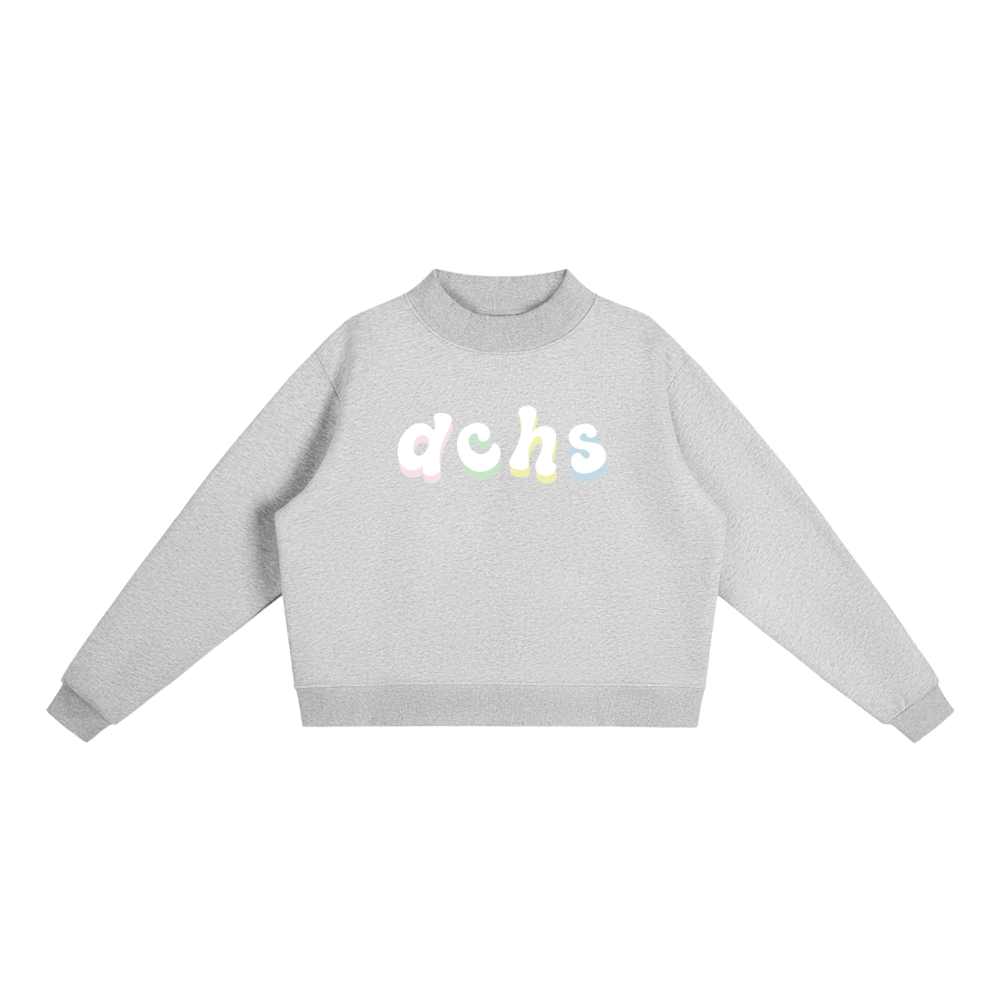 Womens' Lettered Pastel Mock-Neck Sweatshirt